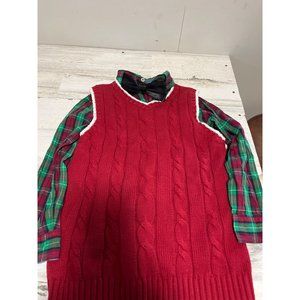 Authentic J. Khaki boy's plaid shirt, vest and removable black bow tie size 6